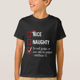 Stoute aardige lijst Grappige Christelijke Christu T-shirt