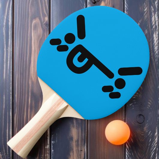 Stoute Angry Face Blue Ping Pong Paddle Tafeltennisbatje