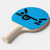 Stoute Angry Face Blue Ping Pong Paddle Tafeltennisbatje (Voorkant Gekanteld)