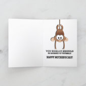 Stoute Apen Moederdagkaart Kaart (Binnen)