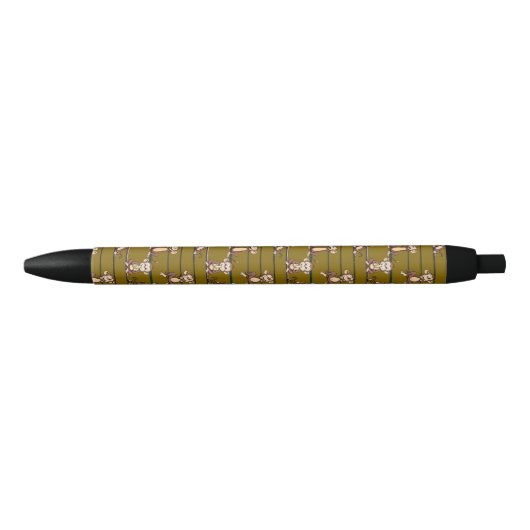 Stoute Apen Patroon Zwarte Inkt Pen (Voorkant)