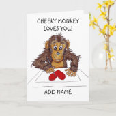 Stoute Apenliefde Kaart (Gele Bloem)