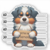 Stoute Australische Herdershond Sticker (Voorkant)