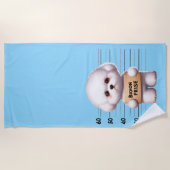 Stoute Bichon Frise Strandlaken (Voorkant)