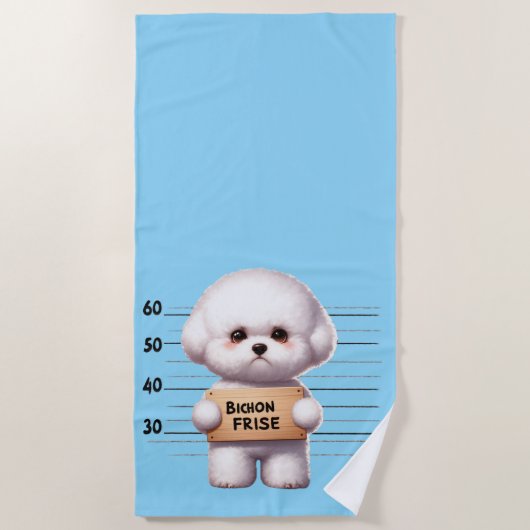 Stoute Bichon Frise Strandlaken (Voorkant)