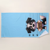 Stoute Border Collie Strandlaken (Voorkant)