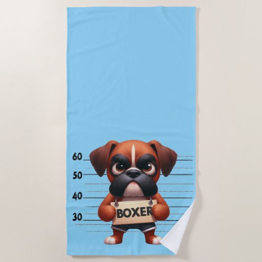 Stoute Boxer Strandlaken (Voorkant)