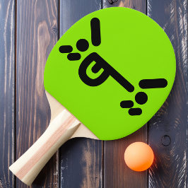Stoute Boze Gezicht Groene Ping Pong Paddle Tafeltennisbatje