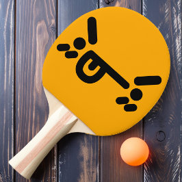 Stoute Boze Gezicht Oranje Pingpongbat Tafeltennisbatje
