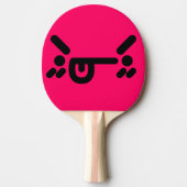 Stoute Boze Gezicht Roze Ping Pong Batje (Voorkant)