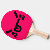 Stoute Boze Gezicht Roze Ping Pong Batje (Zijkant)