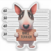 Stoute Bull Terrier Sticker (Voorkant)