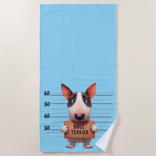 Stoute Bull Terrier Strandlaken (Voorkant)