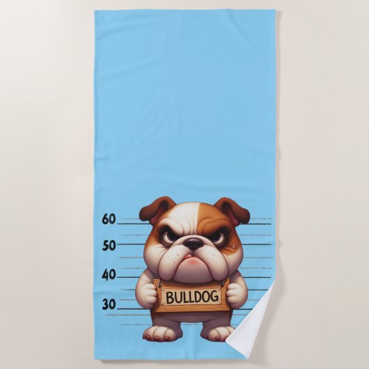Stoute Bulldog Strandlaken (Voorkant)