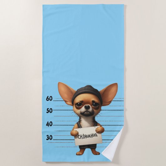 Stoute Chihuahua Strandlaken (Voorkant)