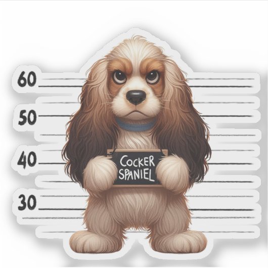 Stoute Cocker Spaniel Sticker (Voorkant)