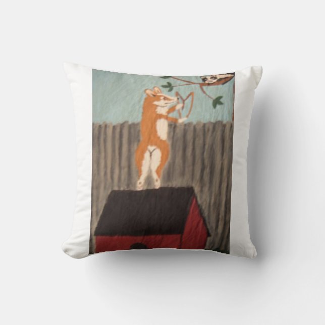 Stoute Corgi Worp Kussen (Voorkant)
