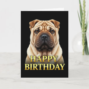 STOUTE DISTINCTE CLOSE-UP SHARPEI HOND VERJAARDAGS KAART