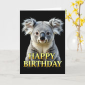 STOUTE DISTINCTE KOALA VERJAARDAGSCARD KAART (Gele Bloem)