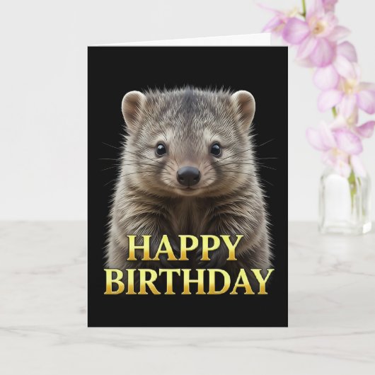 STOUTE DISTINCTE WOMBAT VERJAARDAGSCARD KAART (Orchidee)