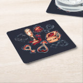 Stoute Dobbelstenen & Champagne Volwassen Humor Do Kartonnen Onderzetters (Schuin)