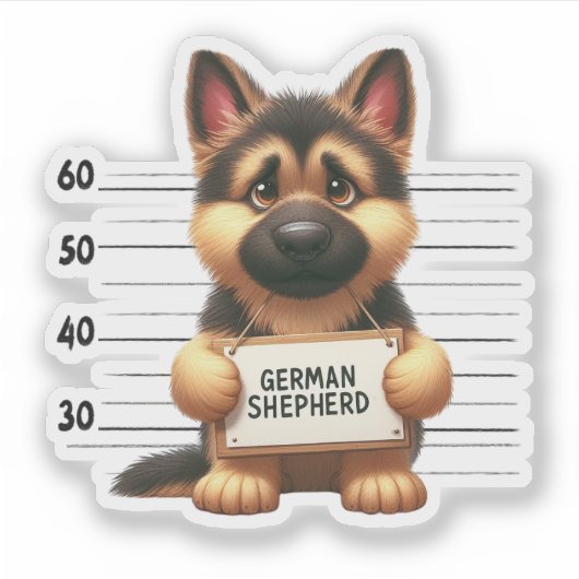Stoute Duitse herder Sticker (Voorkant)
