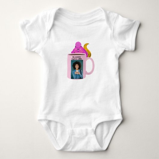 Stoute Eekhoorn #130 Baby Koffie Romper (Voorkant)