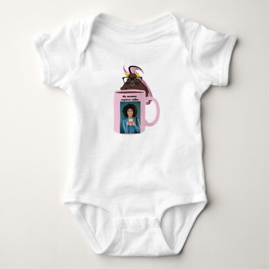 Stoute Eekhoorn #211 Baby Koffie Romper (Voorkant)