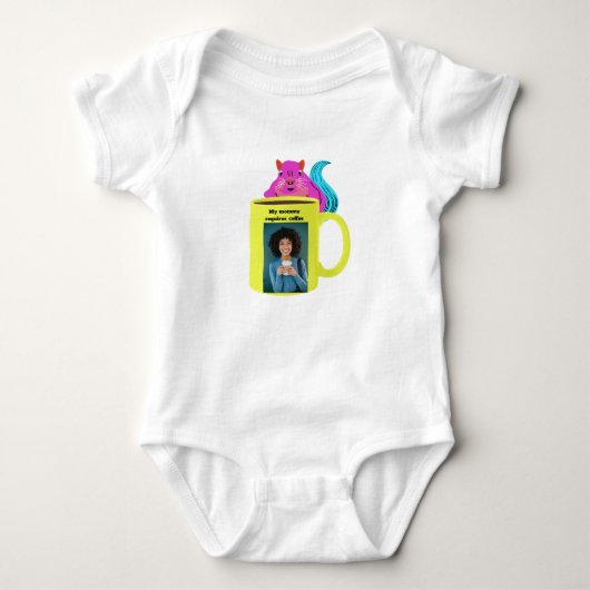Stoute Eekhoorn #279 Baby Koffie Romper (Voorkant)