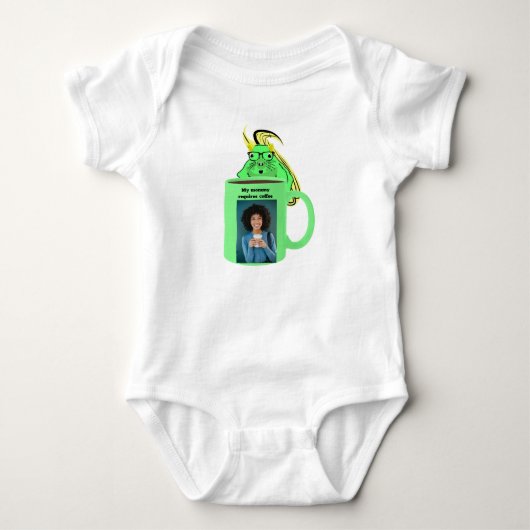 Stoute Eekhoorn #284 Baby Koffie Romper (Voorkant)