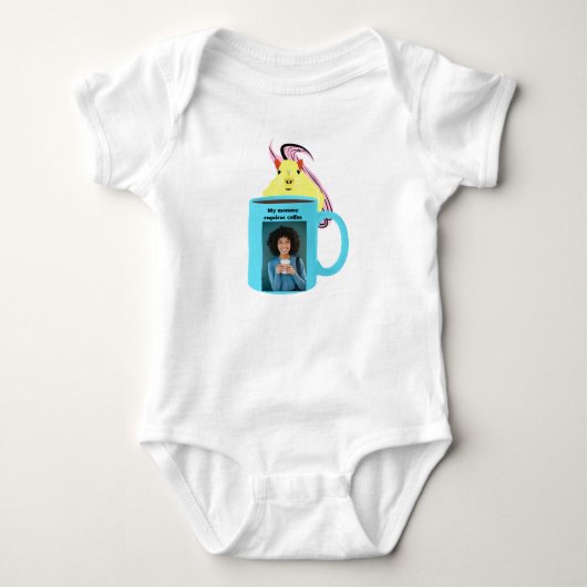 Stoute Eekhoorn #287 Baby Koffie Romper (Voorkant)
