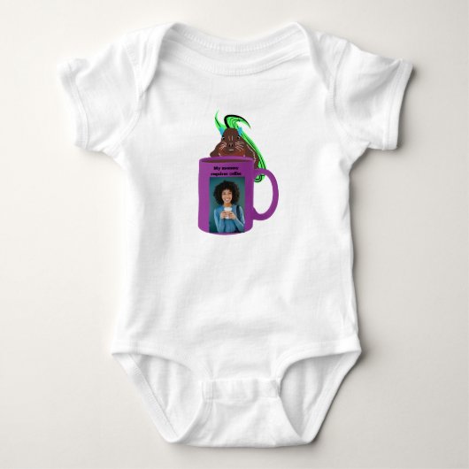 Stoute Eekhoorn #299 Baby Koffie Romper (Voorkant)