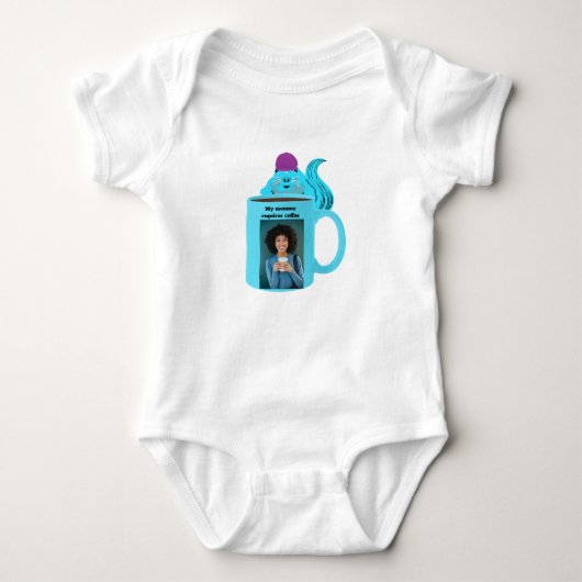 Stoute Eekhoorn #302 Baby Koffie Romper (Voorkant)