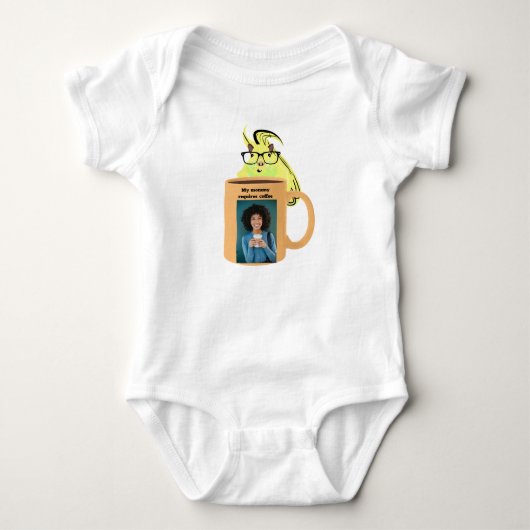 Stoute Eekhoorn #330 Baby Koffie Romper (Voorkant)