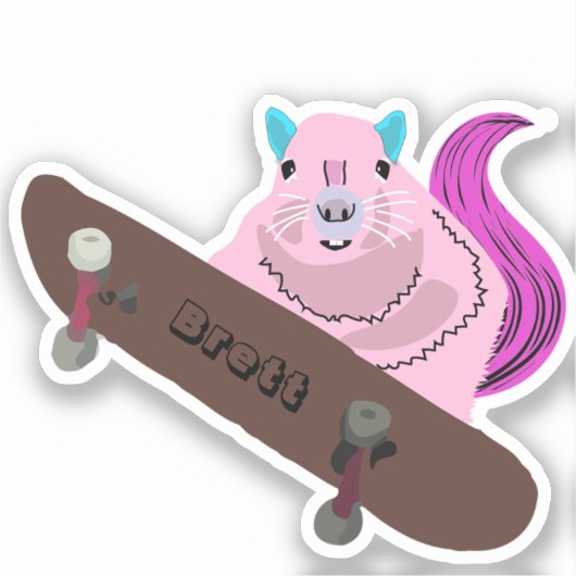 Stoute Eekhoorn #503 Brett Skateboarding Sticker (Voorkant)