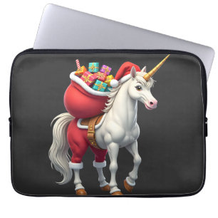 Stoute Eenhoorn Grappige Familie Kerst Ochtend Laptop Sleeve