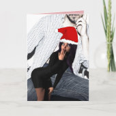 STOUTE ELF MEISJE GRAPPIGE KERSTKAART KAART (Voorkant)