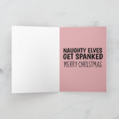 STOUTE ELF MEISJE GRAPPIGE KERSTKAART KAART (Binnen)