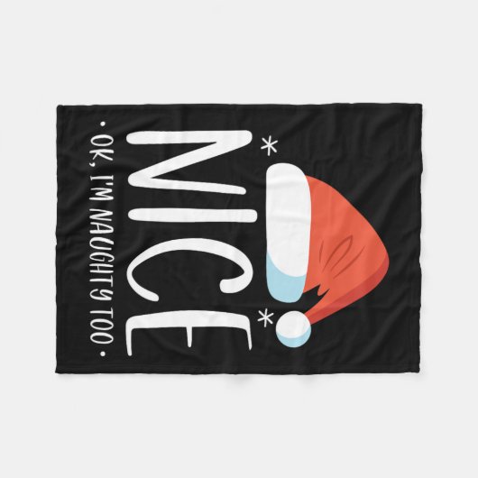 Stoute en leuke ok ik ben stoute te grappige kerst fleece deken (Voorkant (Horizontaal))