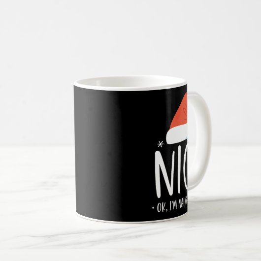 Stoute en leuke ok ik ben stoute te grappige kerst koffiemok (Voorkant rechts)