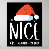 Stoute en leuke ok ik ben stoute te grappige kerst poster (Voorkant)