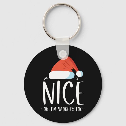 Stoute en leuke ok ik ben stoute te grappige kerst sleutelhanger (Voorkant)