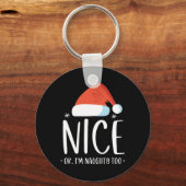 Stoute en leuke ok ik ben stoute te grappige kerst sleutelhanger (Voorkant)