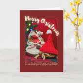 Stoute en Schattigee kerst Baby schildpad met de k Kaart (Gele Bloem)