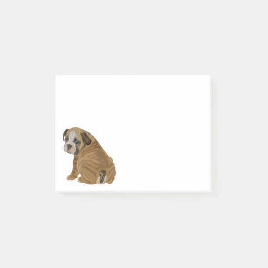 Stoute Engelse Bulldog Puppy Post-it® Notes (Voorkant)