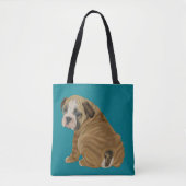 Stoute Engelse Bulldog Puppy Tote Bag (Voorkant)