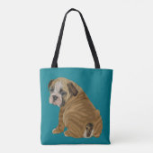 Stoute Engelse Bulldog Puppy Tote Bag (Achterkant)