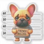 Stoute Franse Bulldog Sticker (Voorkant)