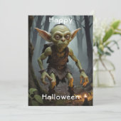 Stoute Goblin die Loert in een Geheime Bos Kaart (Staand voorkant)