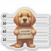 Stoute Golden Retriever Sticker (Voorkant)